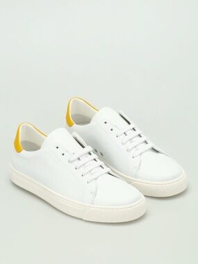 Anya Hindmarch Smiley Wink Leather Sneakers White Yellow Size EUR 35/US 5